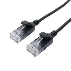 ミヨシ C6A-S5BK ブラック カテゴリー6A 極細LANケーブル 0.5mのサムネイル