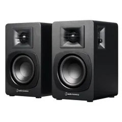 オーディオテクニカ(audio-technica) AT-SP3X ブラック パワードブックシェルフスピーカー 有線とワイヤレス接続で楽しめるパワードスピーカー