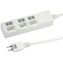 ヤザワ 個別スイッチ付節電タップ 3個口 上挿し 3m Y02BKS333WH ホワイトのサムネイル