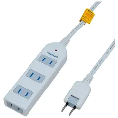 ヤザワ Y02KS403WH ホワイト 雷サージ付延長コード・タップ 4個口 上挿し3・横挿し1 3m Y02KS403WHのサムネイル