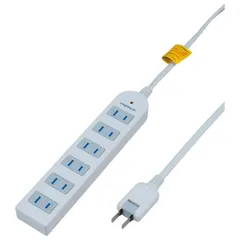 ヤザワ Y02KS605WH ホワイト 雷サージ付延長コード・タップ6個口 6個口 上挿し 5mのサムネイル