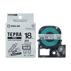 キングジム(KING JIM) テプラPRO 強粘着ラベル 透明 黒文字 18mm ST18KWのサムネイル