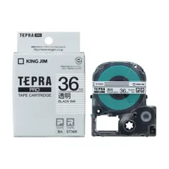 キングジム(KING JIM) テプラPRO 透明ラベル 透明 黒文字 36mm ST36Kのサムネイル
