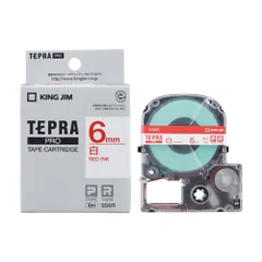 キングジム テプラPRO 白ラベル 白 赤文字 6mm SS6R SS6Rのサムネイル