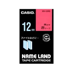 CASIO XR-12RD ネームランド スタンダードテープ 赤/黒文字 12mm XR12RDのサムネイル