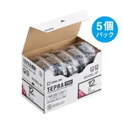キングジム(KING JIM) テプラPRO 5個入 白ラベル 白 ロングタイプ 黒文字 12mm SS12KL-5Pのサムネイル