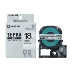 キングジム(KING JIM) テプラPRO 透明ラベル 透明 黒文字 18mm ST18Kのサムネイル