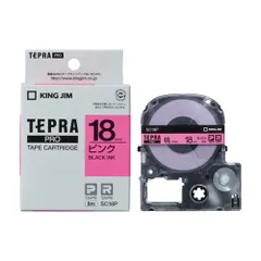 キングジム(KING JIM) テプラPRO カラーラベル パステル ピンク 黒文字 18mm SC18Pのサムネイル
