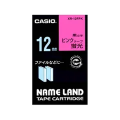 CASIO XR-12FPK ネームランド 蛍光色テープ 蛍光ピンク/黒文字 12mm XR12FPKのサムネイル