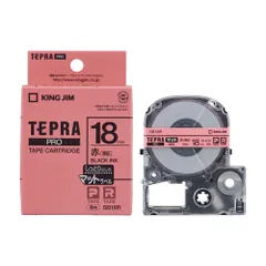 キングジム テプラPRO マットラベル 薄紅 黒文字 18mm SB18R SB18Rのサムネイル