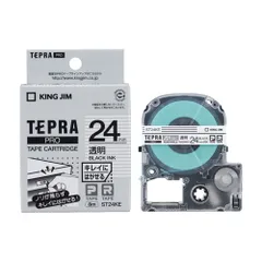 キングジム テプラPRO キレイにはがせるラベル 透明 黒文字 24mm ST24KE ST24KEのサムネイル