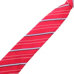シャルル ジョルダン CHARLES JOURDAN ネクタイ 絹 シルク 赤 レッド ストライプ柄 /UO