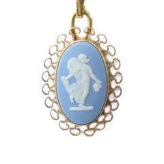 ウェッジウッド WEDGWOOD ネックレス アクセサリー ペンダント ロゴ ジャスパー カメオ ゴールド色 ■GY18 /MQ