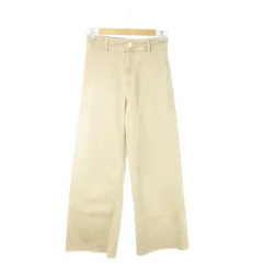 ザラ ZARA THE MARINE STRAIGHT デニムパンツ ジーンズ ストレート ハイウエスト ストレッチ カットオフ 36 S ベージュ /AO18