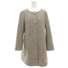 ロペ ROPE ノーカラーコート ミドル アンゴラ混 9 グレー /GV ■GY17