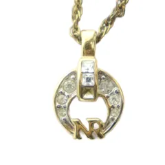 ニナリッチ NINA RICCI ネックレス アクセサリー ペンダント ロゴ ラインストーン ゴールド色 ■GY18 /MQ