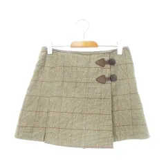 バーバリー ロンドン BURBERRY LONDON キュロット ショートパンツ ベルトデザイン ウール ストレッチ ロゴ刺繍 チェック 総柄 女の子 ガールズ 140A 茶 ブラウン /AH16