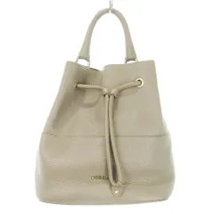 フルラ FURLA ハンドバッグ ワンハンドル 2way ショルダーバッグ レザー シボ革 本革 ロゴ グレージュ /MN21 ■GY18
