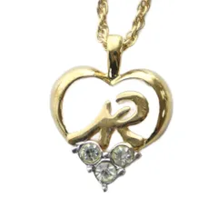 ニナリッチ NINA RICCI ネックレス ロゴ ラインストーン ハート ■GY11