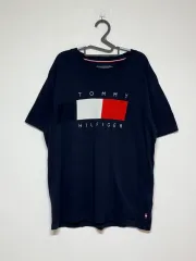 トミーヒルフィガー ビックロゴ ネイビー 半袖Tシャツ XL