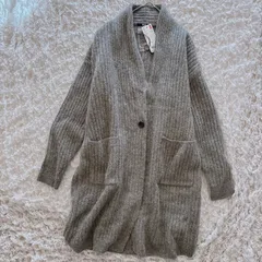 ユニクロ　UNIQLO ウールリブニットコート　グレー　S ロング　カーディガン　新品