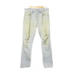 リーバイス Levi's 501 デニムパンツ ジーンズ ストレート ダメージ加工 ウォッシュ加工 W34 L34 青 ライトブルー /AH15 ■GY18
