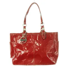 コーチ COACH トートバッグ エナメル エンボス シグネチャー 型押し 赤 レッド F15246 /CK19 ■GY18