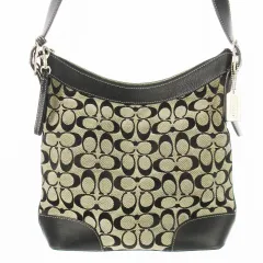 コーチ COACH ショルダーバッグ キャンバス レザー 革 シグネチャー ロゴ グレー 6346 /CK10 ■GY11