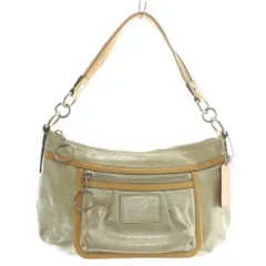 コーチ COACH ポピー POPPY ハンドバッグ ショルダー 2WAY レザー ラメ ロゴ ベージュ 14534 /XZ ■GY11