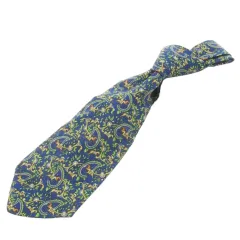 サルヴァトーレフェラガモ Salvatore Ferragamo ネクタイ レギュラー シルク 絹 乗馬柄 ペイズリー 総柄 紺 ネイビー /CK18 ■GY11