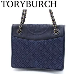 【美品】トリーバーチ デニム チェーン ショルダーバッグ フラップバッグ 紺色系