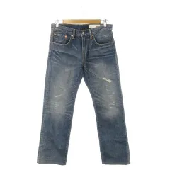 リーバイス Levi's 502 ジーンズ デニムパンツ ダメージ加工 W32 L33 青 ブルー ジップフライ /AH21 ■GY99