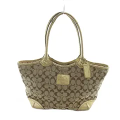 コーチ COACH 12369 トートバッグ ハンド キャンバス レザー シグネチャー ロゴ 茶 ブラウン ■GY18 /MQ