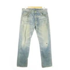 リーバイス Levi's 80's 501 デニムパンツ ジーンズ ストレート フィリピン製 ボタン裏359刻印 ウォッシュ加工 ダメージ加工 W34 青 ブルー /AO1 ■GY12