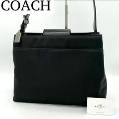 【良品】COACH ハンドバッグ トートバッグ ナイロン レザー ブラック