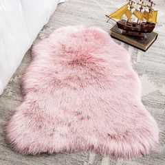 羊毛◇肉厚ピンクムートン◇ラグカーペット◇マット◇100cm×60cm