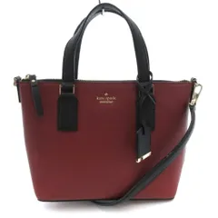 ケイトスペード KATE SPADE ハンドバッグ ショルダー 2WAY ロゴ PVC ボルドー 赤 レッド /JS ■GY42