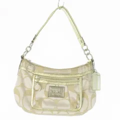 コーチ COACH POPPY ハンドバッグ 2way ショルダーバッグ キャンバス シグネチャー ロゴチャーム ベージュ 14562 /AO18 ■GY13