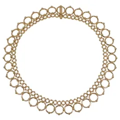 【名東】ティファニー グラジュエイッテドリンク ダブルロウ チョーカー 750YG K18イエローゴールド ネックレス