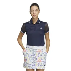 [アディダスゴルフ] ゴルフシャツ ファブリックミックス 半袖ポロシャツ レディース カレッジネイビー J/M 