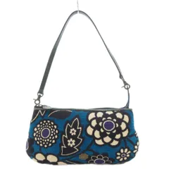 アナスイ ANNA SUI ハンドバッグ ワンショルダー 肩掛け 花柄 総柄 ロゴ 紺 ネイビー 白 ホワイト /GV ■GY13