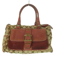コーチ COACH ボストンバッグ ミニ ハンドバッグ キャンバス レザー シグネチャー ロゴ 赤 レッド 7064 /AO20 ■GY18
