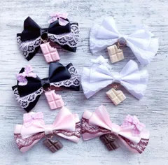 ヘアクリップ　2個セット　チョコ