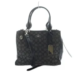 コーチ COACH 33524 シグネチャー 2WAY トート バッグ ショルダー ハンド キャンバス レザー ロゴ 黒 ブラック /MQ ■GY18