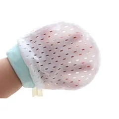 赤ちゃん 引っかき 防止 ベビーミトン 夏 通気性抜群 メッシュ ベビーグローブ キッズ緑P_4