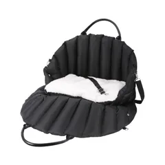 新品 ペットドライブボックス 犬 車用ベッド 3WAY ペットドライブシート 車載用 子犬 小型犬 キャリーバッグ 飛び出し防止リード付き マット付き 全車種汎用品 お出かけ 旅行 ブラック