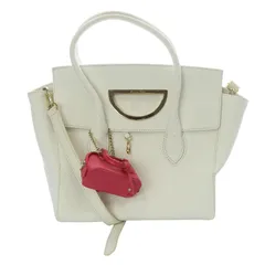 サマンサタバサ ハンドバッグ ショルダーバッグ フェイクレザー 白 ホワイト ピンク