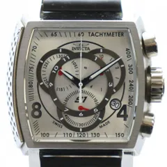 invicta 腕時計 ウォッチ クォーツ レザーベルト スクエア カレンダー付き シルバー色 ■GY30 /MQ