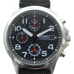 セイコー SEIKO 7T92-0880 腕時計 ウォッチ クォーツ クロノグラフ カレンダー付き 黒文字盤 シルバー色 ■GY11 /MQ