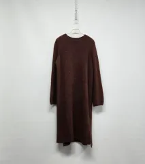 0971 マリアリ(MARIARI) ブラウン ウールブレンドニット ロング ONE PIECE 66